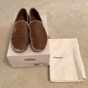Vince Pink Velvet Loafers